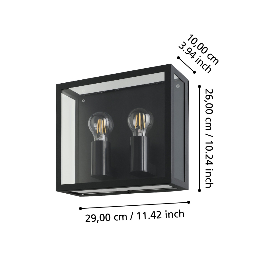 Eglo - Spoljašnja zidna lampa 2xE27/40W/230V IP44
