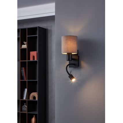 Eglo - LED Zidna lampa 1xE27/40W/230V + LED/3,8W braon