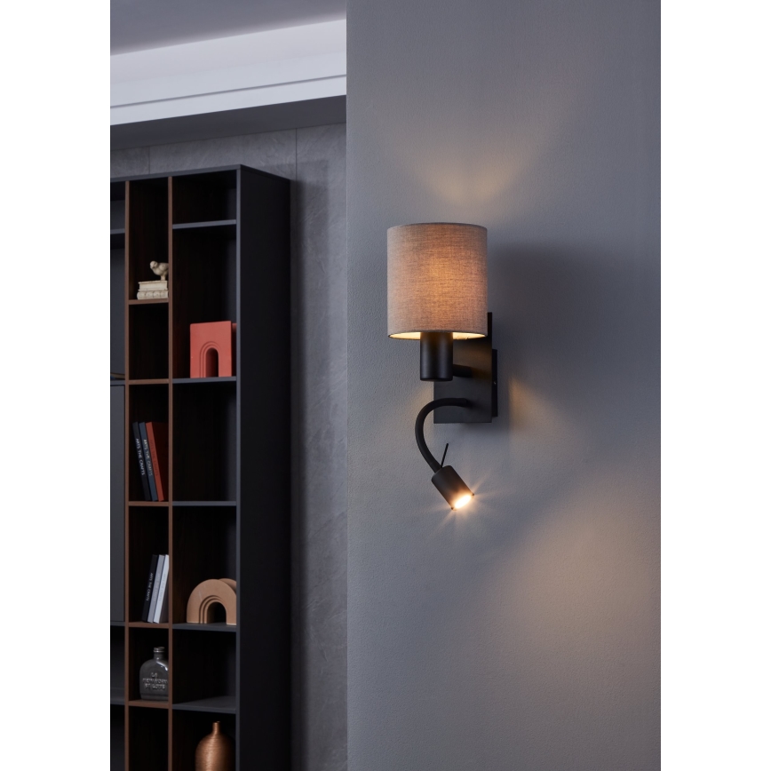 Eglo - LED Zidna lampa 1xE27/40W/230V + LED/3,8W braon