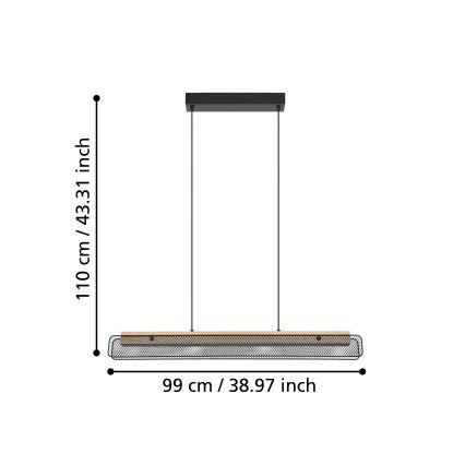 Eglo - LED RGBW Prigušivi luster na sajli LED/34W/230V 2700-6500K