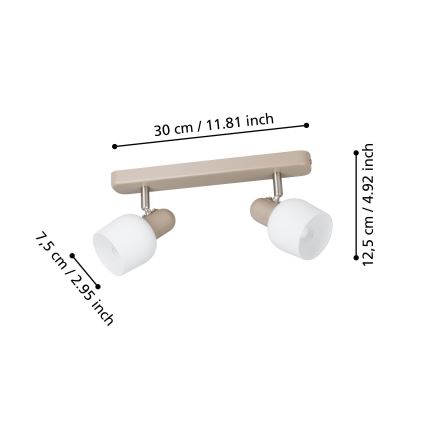 Eglo - Reflektorska lampa 2xE14/18W/230V
