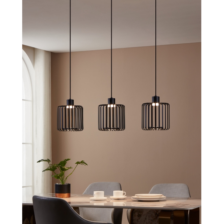 Eglo - LED RGBW Prigušivi luster na sajli 3xLED/3,7W/230V 2700-6500K