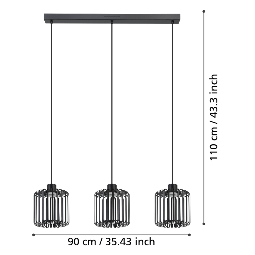 Eglo - LED RGBW Prigušivi luster na sajli 3xLED/3,7W/230V 2700-6500K