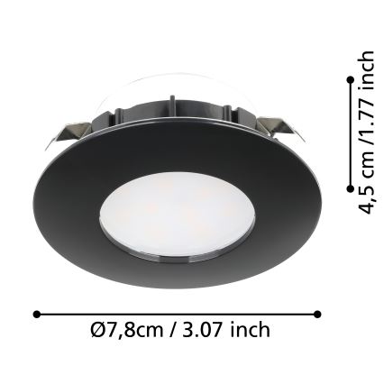 Eglo - Set 3x LED Ugradbena lampa za kupatilo PINEDA LED/4,9W/230V IP44