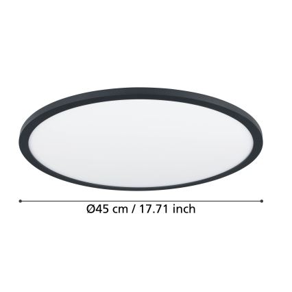 Eglo - LED Prigušiva plafonjera LED/33,5W/230V pr. 45 cm crno