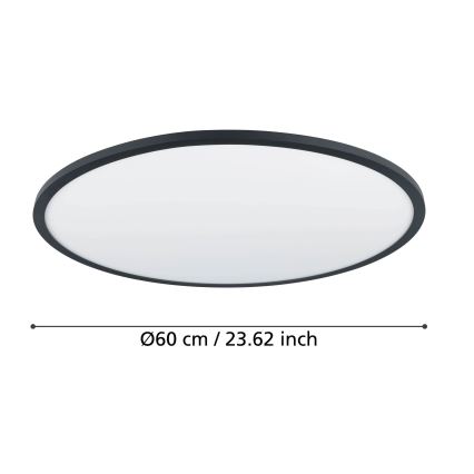 Eglo - LED Prigušiva plafonjera LED/41W/230V pr. 60 cm crno