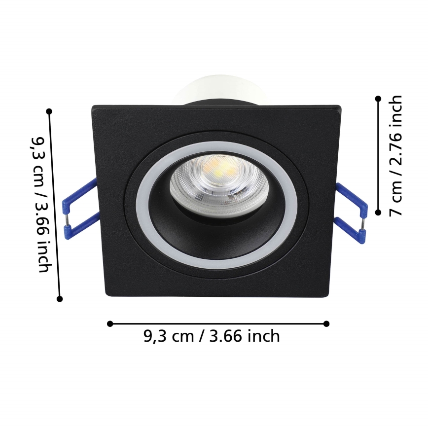 Eglo - LED RGBW Prigušiva ugradbena lampa LED/4,7W/230V crno