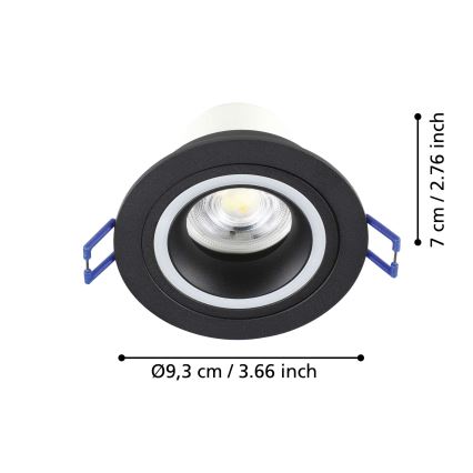 Eglo - LED RGBW Prigušiva ugradbena lampa LED/4,7W/230V crno