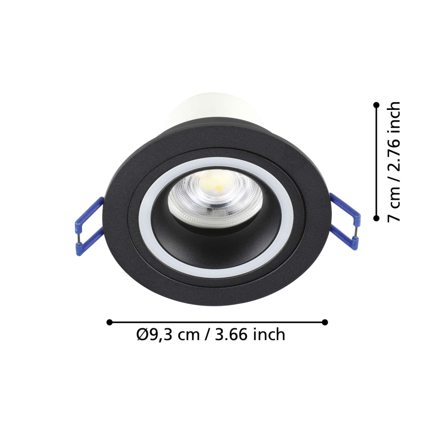 Eglo - LED RGBW Prigušiva ugradbena lampa LED/4,7W/230V crno