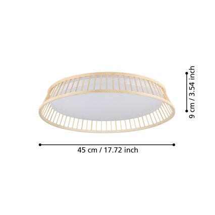 Eglo - LED Plafonjera LED/20W/230V braon