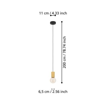 Eglo - Luster na sajli 1xE27/40W/230V braon