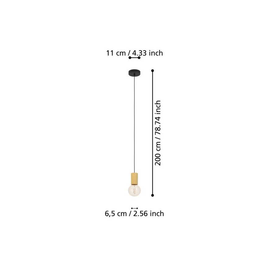Eglo - Luster na sajli 1xE27/40W/230V braon