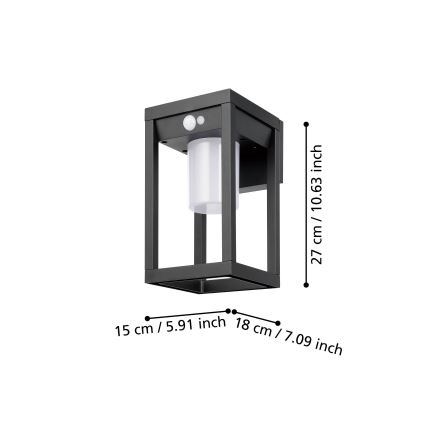 Eglo - LED Solarna zidna lampa sa senzorom LED/3,7W/3,7V IP44