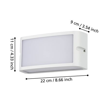 Eglo - LED Spoljna zidna lampa LED/10,5W/230V bela IP54