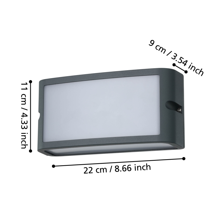 Eglo - LED Spoljna zidna lampa LED/10,5W/230V antracit IP54
