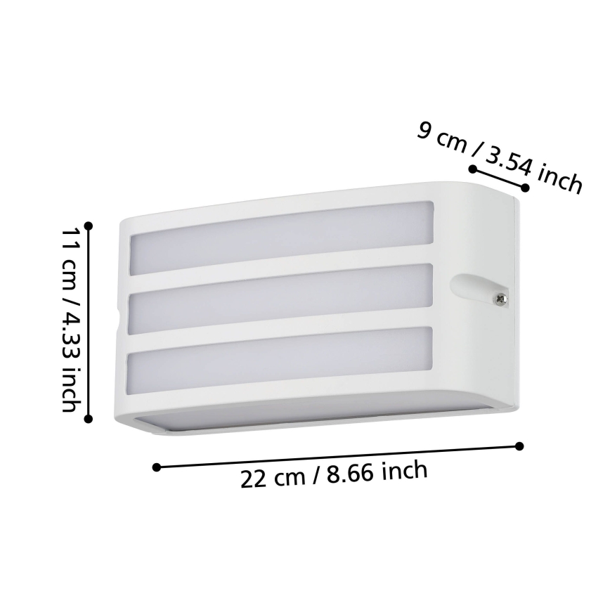 Eglo - Spoljašnja zidna lampa 1xE27/40W/230V bela IP54