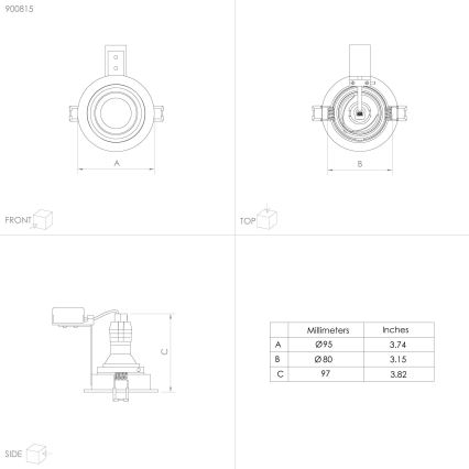 Eglo - Ugradbena lampa 1xGU10/35W/230V antracit