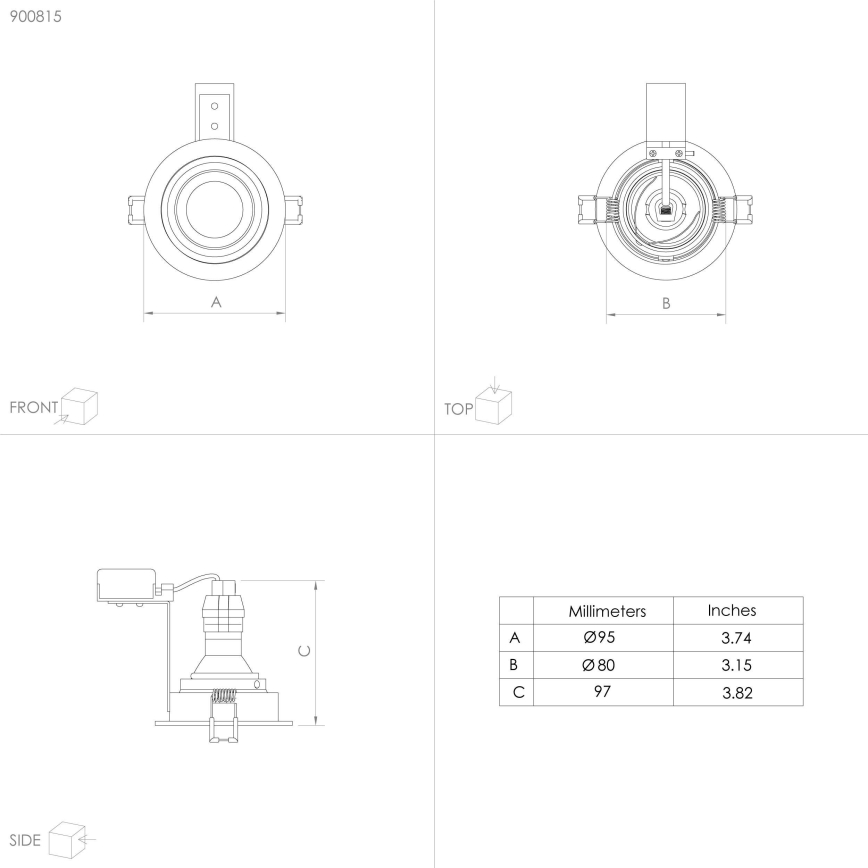 Eglo - Ugradbena lampa 1xGU10/35W/230V antracit