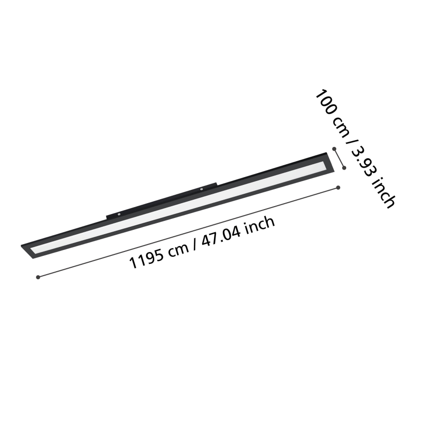 Eglo - LED Plafonjera LED/38W/230V 120x10 cm crno
