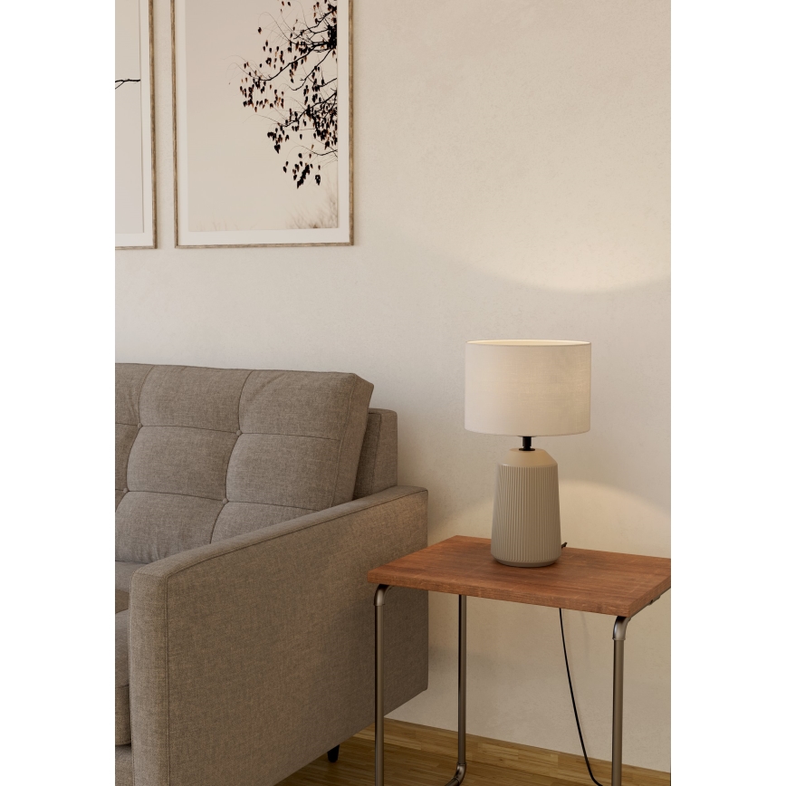 Eglo - Stona lampa 1xE27/40W/230V kremasta