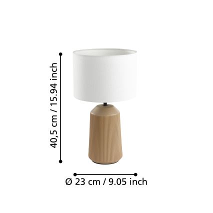 Eglo - Stona lampa 1xE27/40W/230V kremasta