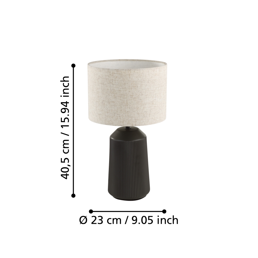 Eglo - Stona lampa 1xE27/40W/230V sivo