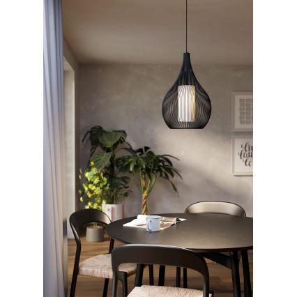 Eglo - Luster na sajli 1xE27/40W/230V crno