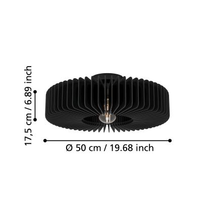 Eglo - Plafonjera 1xE27/40W/230V crno