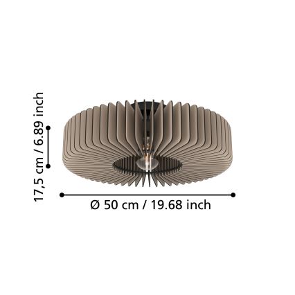 Eglo - Plafonjera 1xE27/40W/230V sivo
