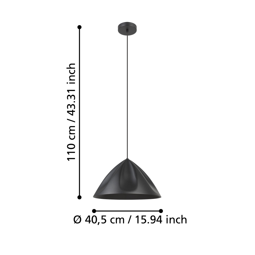 Eglo - Luster na sajli 1xE27/40W/230V crno