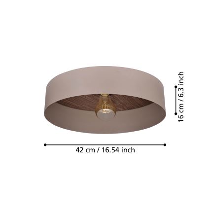 Eglo 900838 - Plafonjera DUAIA 1xE27/40W/230V braon