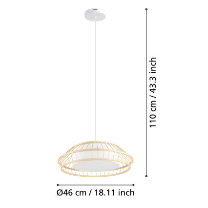 Eglo - LED RGBW Prigušivi luster na sajli LED/22W/230V 2700-6500K