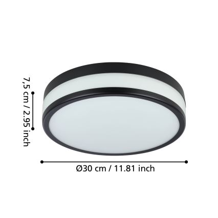 Eglo - LED Plafonjera za kupatilo LED/17,1W/230V IP44 crno