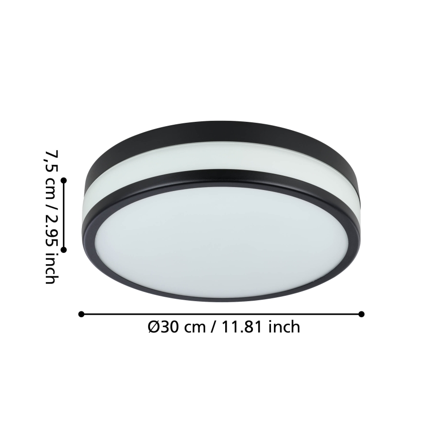 Eglo - LED Plafonjera za kupatilo LED/17,1W/230V IP44 crno
