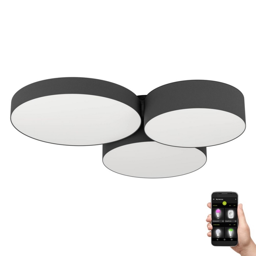 Eglo - LED RGBW Prigušiva plafonjera 3xLED/7,5W/230V 2700-6500K crno