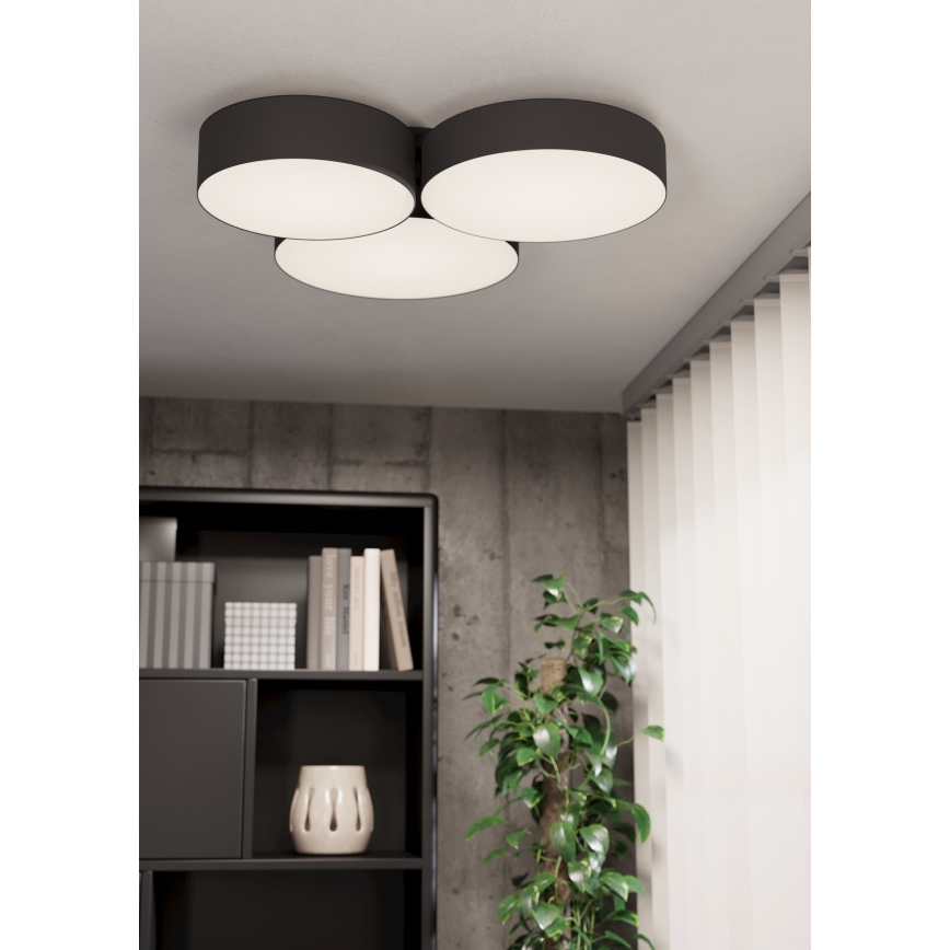 Eglo - LED RGBW Prigušiva plafonjera 3xLED/7,5W/230V 2700-6500K crno