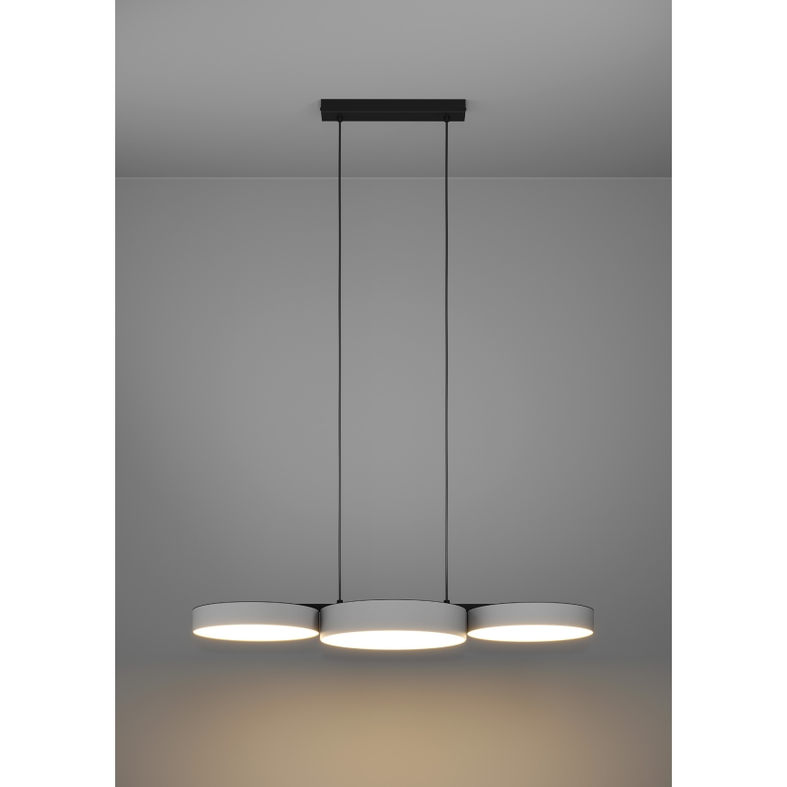 Eglo - LED RGBW Prigušivi luster na sajli 3xLED/7,5W/230V 2700-6500K sivo
