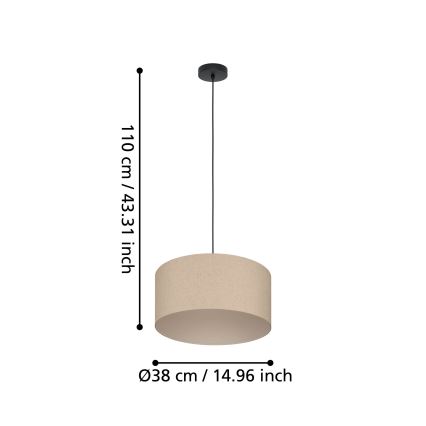Eglo - Luster na sajli 1xE27/40W/230V