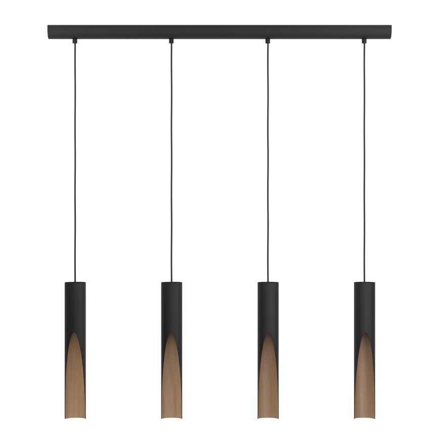 Eglo - LED luster na sajli 4xGU10/4,5W/230V crno/braon