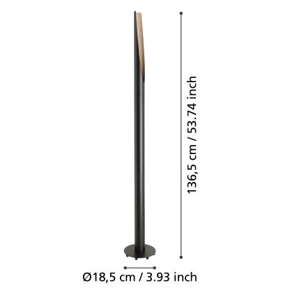 Eglo - Podna LED lampa 1xGU10/4,5W/230V crno/braon