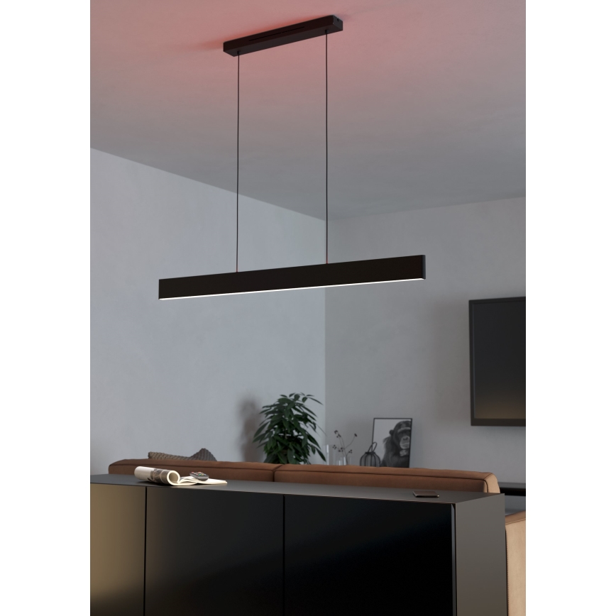 Eglo - LED RGBW Prigušivi luster na sajli LED/38W/230V 2700-6500K crno