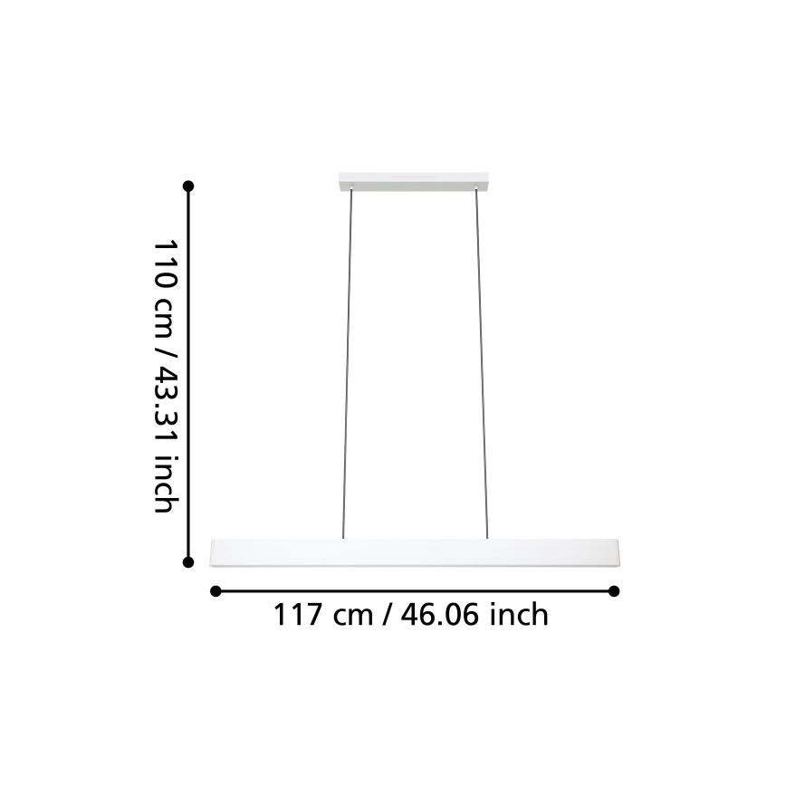 Eglo - LED RGBW Prigušivi luster na sajli LED/38W/230V 2700-6500K bela