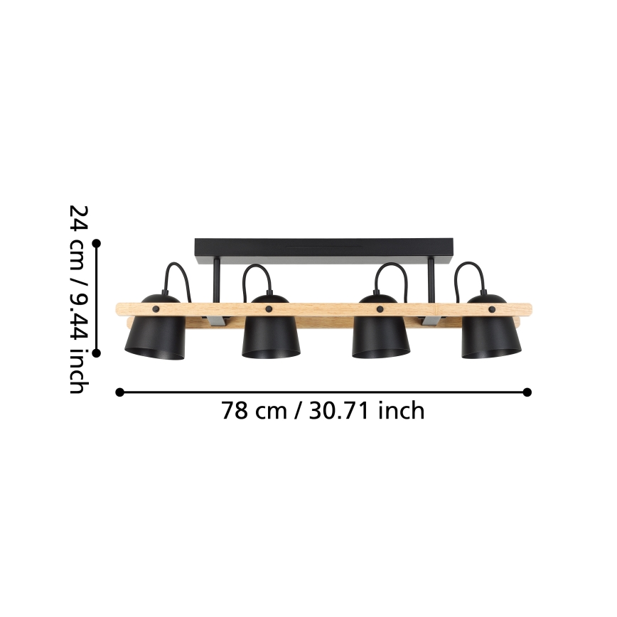 Eglo - LED RGBW Prigušivi nadgradni luster 4xLED/3,7W/230V 2700-6500K