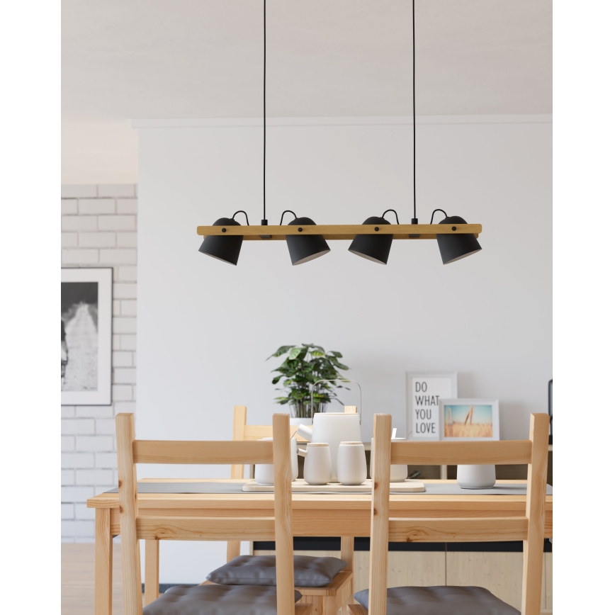 Eglo - LED RGBW Prigušivi luster na sajli 4xLED/3,7W/230V 2700-6500K