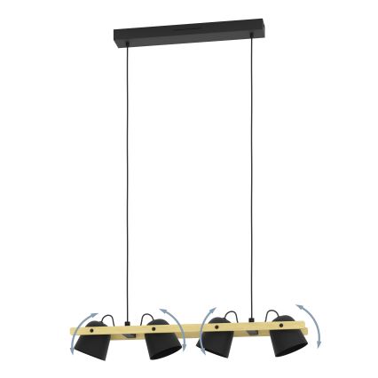Eglo - LED RGBW Prigušivi luster na sajli 4xLED/3,7W/230V 2700-6500K