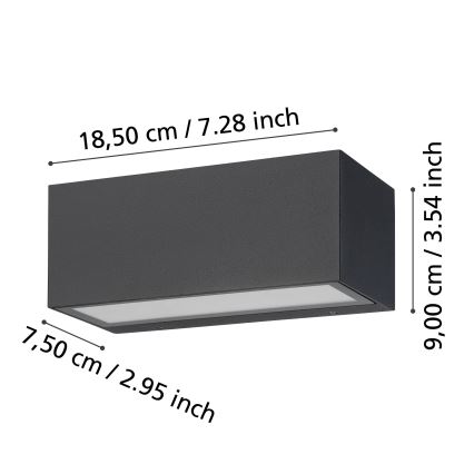 Eglo - LED Spoljna zidna lampa 2xLED/5W/230V IP65