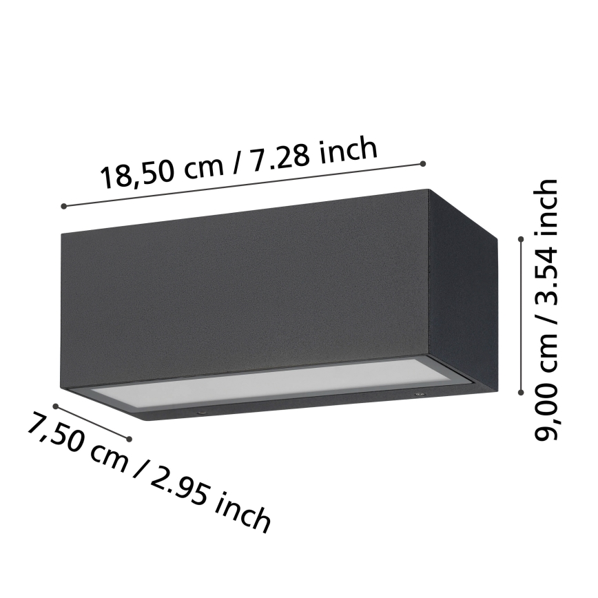 Eglo - LED Spoljna zidna lampa 2xLED/5W/230V IP65