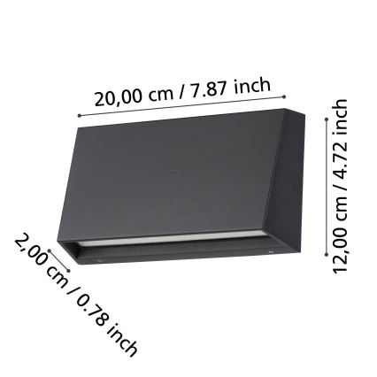 Eglo - LED Spoljna zidna lampa LED/9,5W/230V IP65