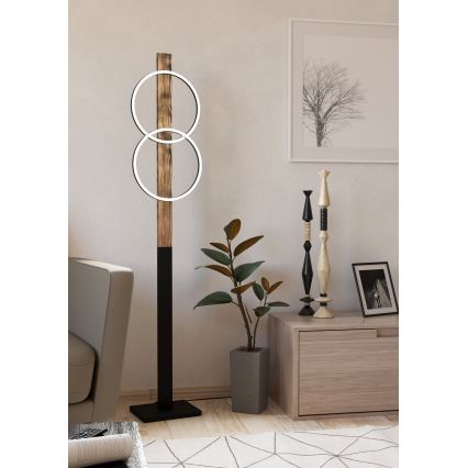 Eglo - LED stojeća lampa 2xLED/12W/230V 3000K braon/crna