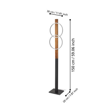 Eglo - Podna LED lampa 2xLED/12W/230V 3000K braon/crno